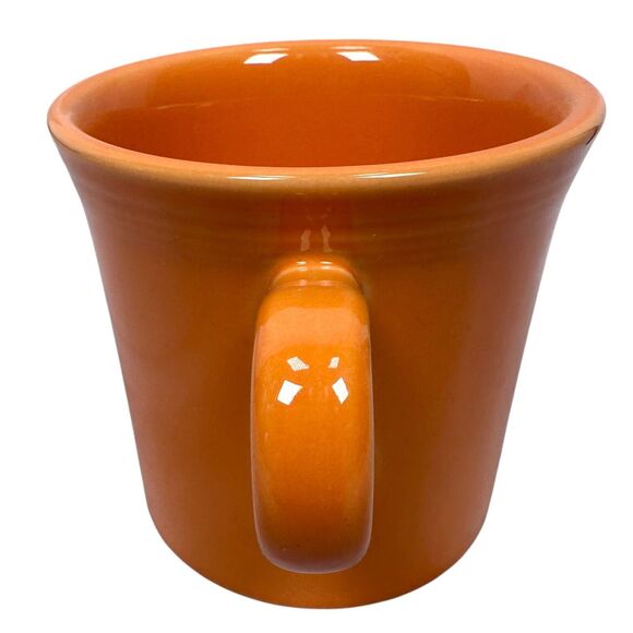 Fiesta Coffee Mugs 3.5" Tangerine Lot of 2 Orange Ceramic Ring Handle Fiestaware - Picture 3 of 8